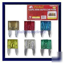 120PC mini auto car fuse set 5AMP- 30AMP spade electric
