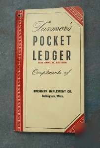 1951 john deere farmers pocket ledger bellingham mn