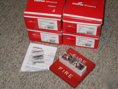 New cooper wheelock red wall strobe rss-24MCW-fr qty-4 