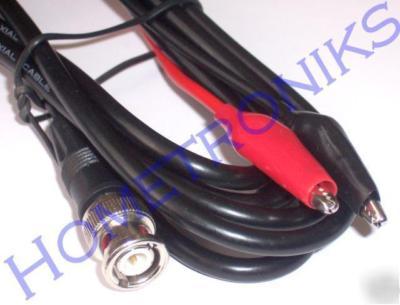 New pack of 4 bnc to 2 x croc clip test leads - 2M - 