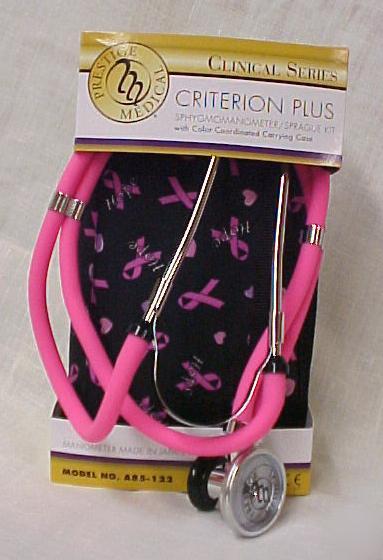 Stethoscope aneroid combo kit bp pink ribbon hope