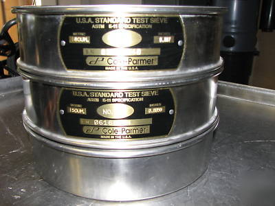 (2) cole palmer test screen sieves. no. 80, no. 100