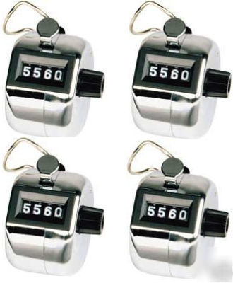 4 x professional hand tally counter clicker [ 4 digit ]