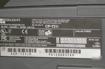 Boxlight cp-731I lcd projector, 100-120V~ /220-240V