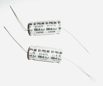 Capacitors electrolytic 6.8 mfd non-polar 100V axial 