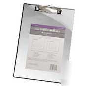 Double-panel see-thru vinyl clipboard -8-1/2'' x 11''-