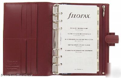 Filofax classic cross leather personal organizer cherry