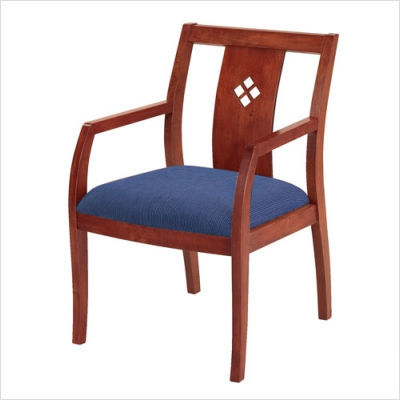 Guest chair with diamond back fabric color: burgundy