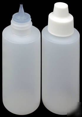 New plastic dropper bottles w/overcap, 2-oz. 12-pack 