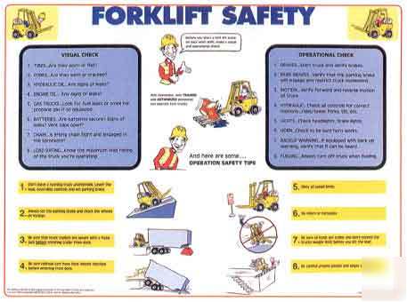 New wise brady fork lift safety training poster 