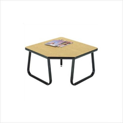 Ofm corner table with sled base oak