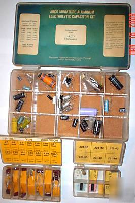 Old vintage parts tv electrical capacitors & integrated