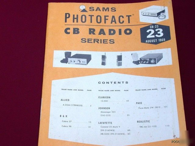 Sams photofact cb radio series 23 cobra pace realistic