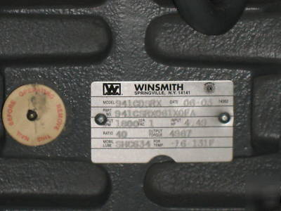 Winsmith gear D90 941 cdsrx & reliance motor P25G3165C