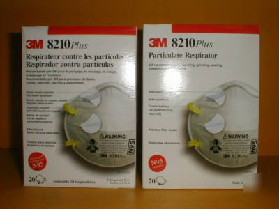 3M 8210 + particulate respirator N95 2 box of 20 mask