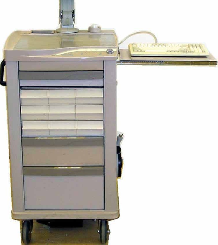 Cnc mill router locable tool cart with built in pc