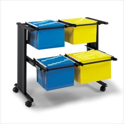 Muv double width filing cart finish: black