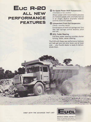 New 1965 euclid ad, euc model r-20 dump w/ features