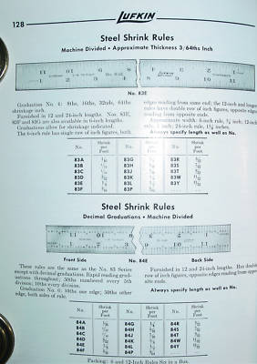 Patternmaker vintage lufkin steel shrink rule set-wow 