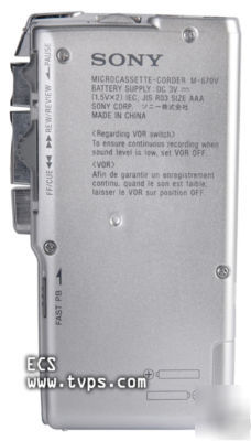 Sony m-670V M670V micro cassette portable recorder