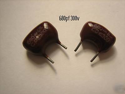 10X 680PF 300V 5% cde silver mica capacitors