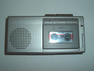 3 older microcassette recorders lanier panasonic realis