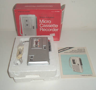 3 older microcassette recorders lanier panasonic realis