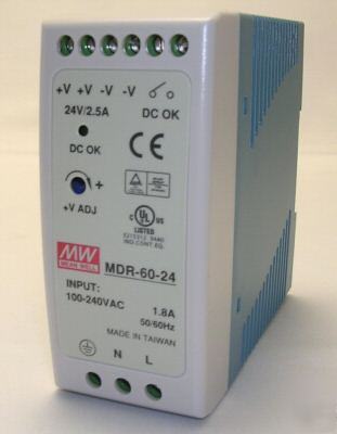 60W single output 24V industrial din rail power supply