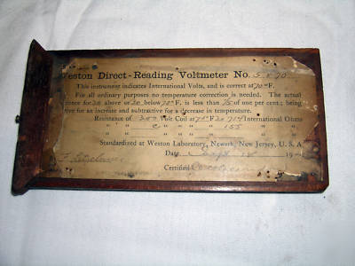 Antique 1900 weston dc volt meter