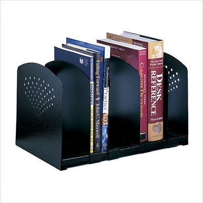 Five section adjustable book rack finish: black