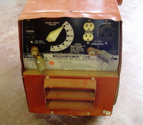Lincoln arc welder & a.c. generator 150 amps 4500 watt