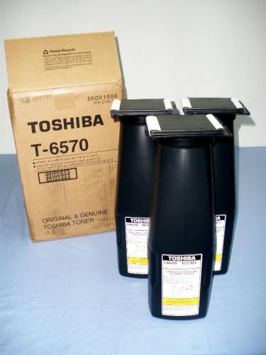 New (3) lot genuine toshiba t-6570 toner cartridges