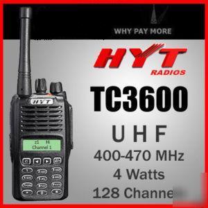 New 6 hyt TC3600 uhf two 2 way portable radios 4W