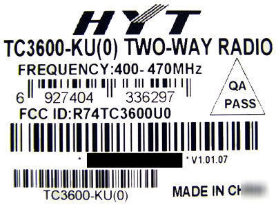 New 6 hyt TC3600 uhf two 2 way portable radios 4W