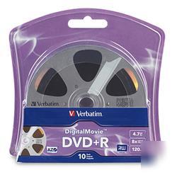 New verbatim digitalmovie 8X dvd+r media 96857