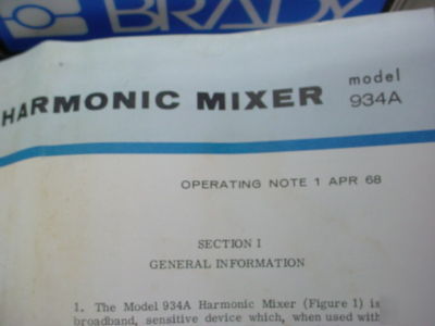  hp harmonic mixer 934A