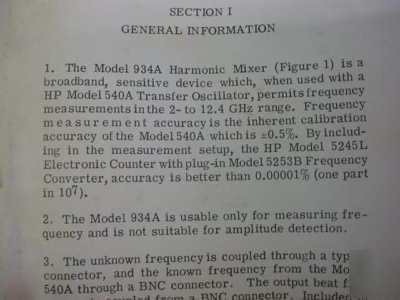  hp harmonic mixer 934A