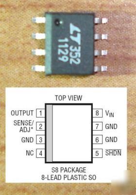 LT1129 adj voltage regulator 700MA so-8 3.8-30V *lot*