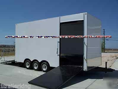 2010 enclosed car toy hauler quad stacker style trailer