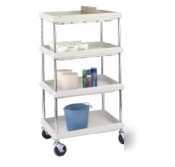 Gray bc series deep ledge utility cart - (4) shelves