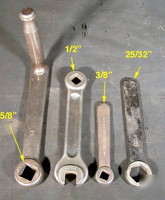 (4) vintage williams lathe wrenchs - logan south bend