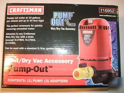 Craftsman pump out wet/dry vac pump accessory 16952