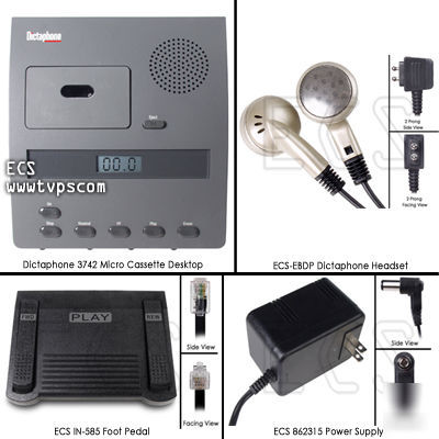 Dictaphone 3740 3742 micro cassette transcriber in box