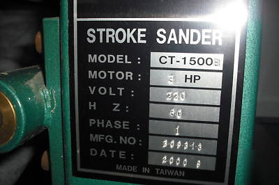 Grizzly stroke sander sanding machine 3HP woodworking 