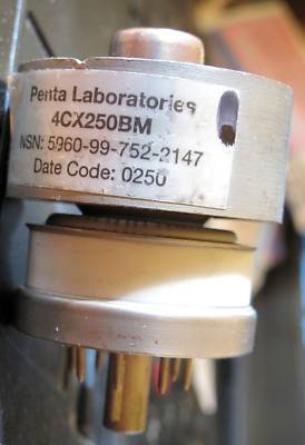 High power vhf? rf tube valve 4CX250BM ex-gov qrp