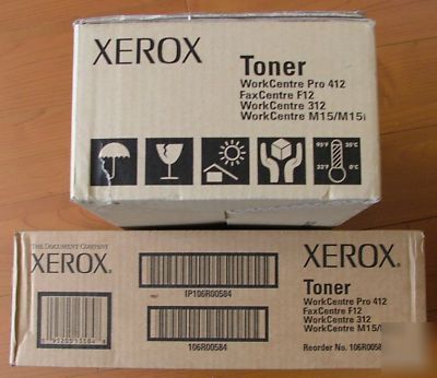 New lot of 2 genuine xerox 106R00584 workcenter toner