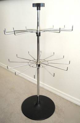 New metal two-tier revolving countertop display rack