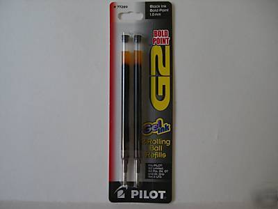 4 refills pilot G2 black broad 1.0MM gel-(2X2)