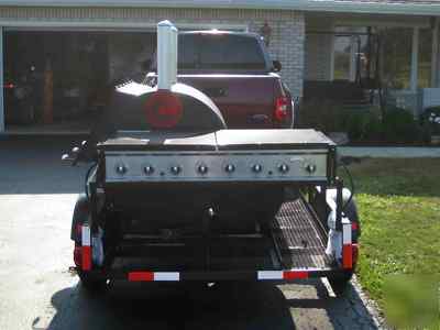 Bbq smoker trailer portable pit hog cooker 250 gallon