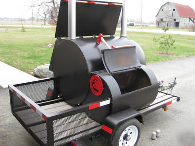 Bbq smoker trailer portable pit hog cooker 250 gallon